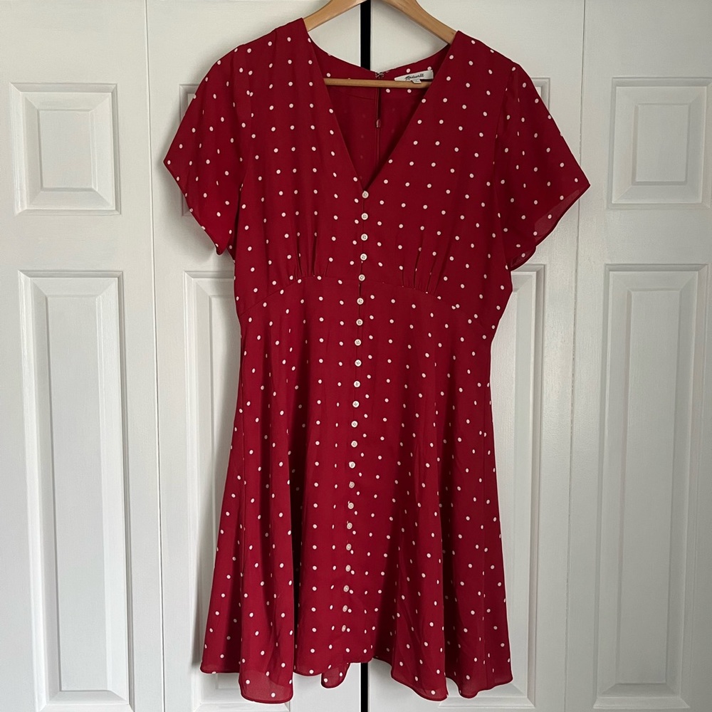 Madewell Red Polka Dot Dress